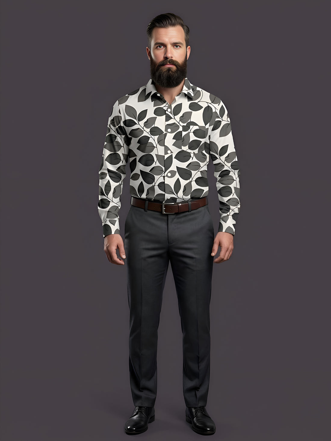 Man`s Digital Printed Creamy Colors Full Sleeve Shits 02