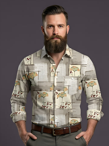 Man`s Digital Printed Creamy Colors Full Sleeve Shits 08