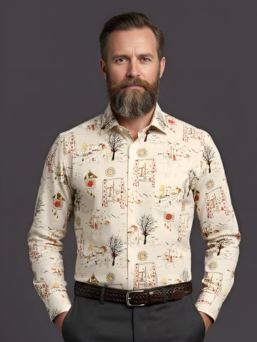 Man`s Digital Printed Creamy Colors Full Sleeve Shits 09