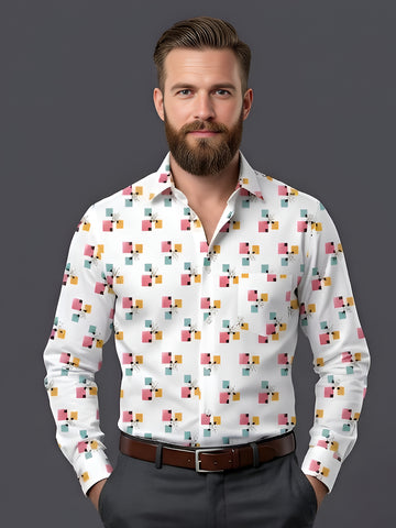 Man`s Digital Printed Creamy Colors Full Sleeve Shits 19