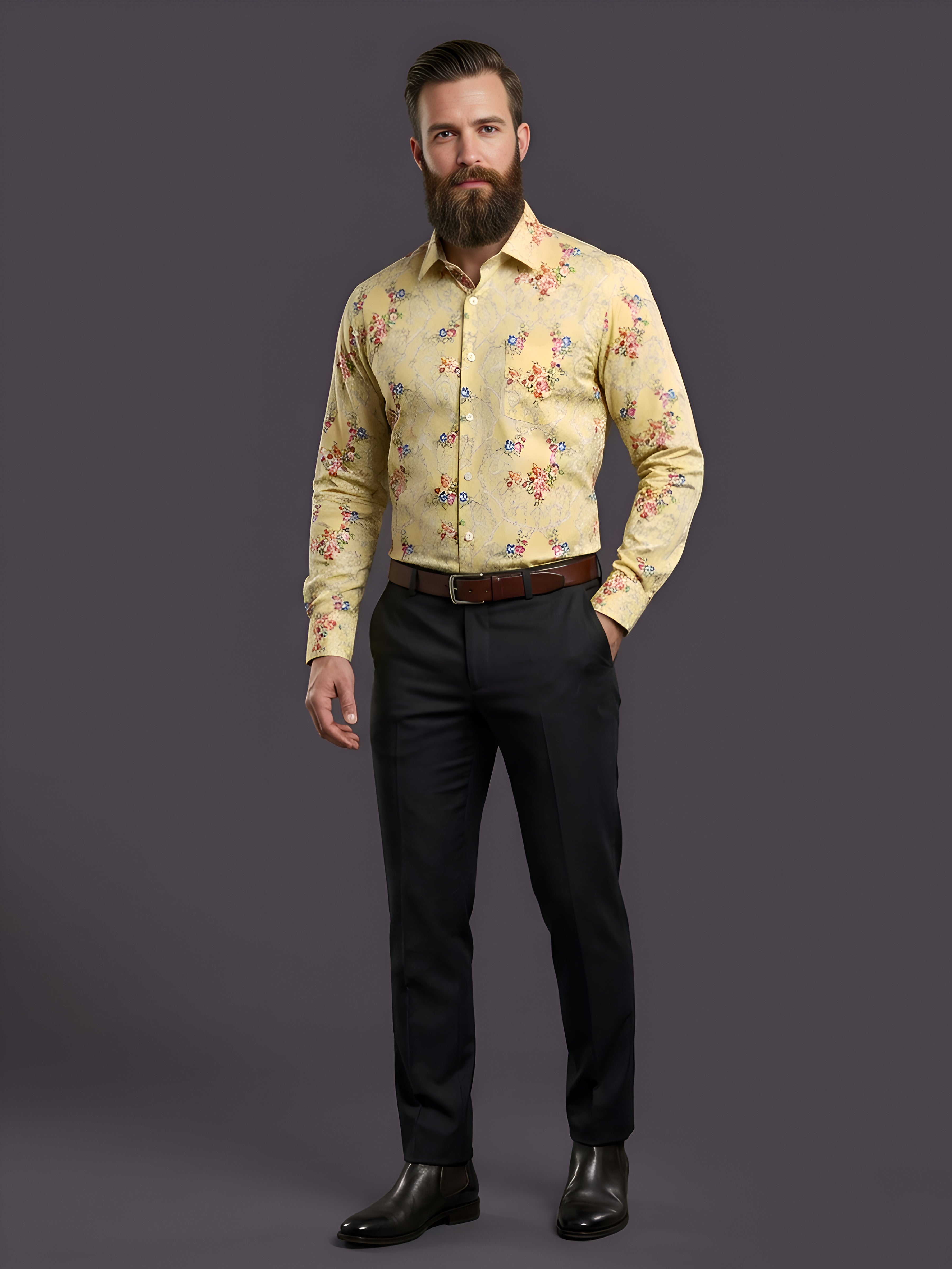 Man`s Digital Printed Creamy Colors Full Sleeve Shits 20