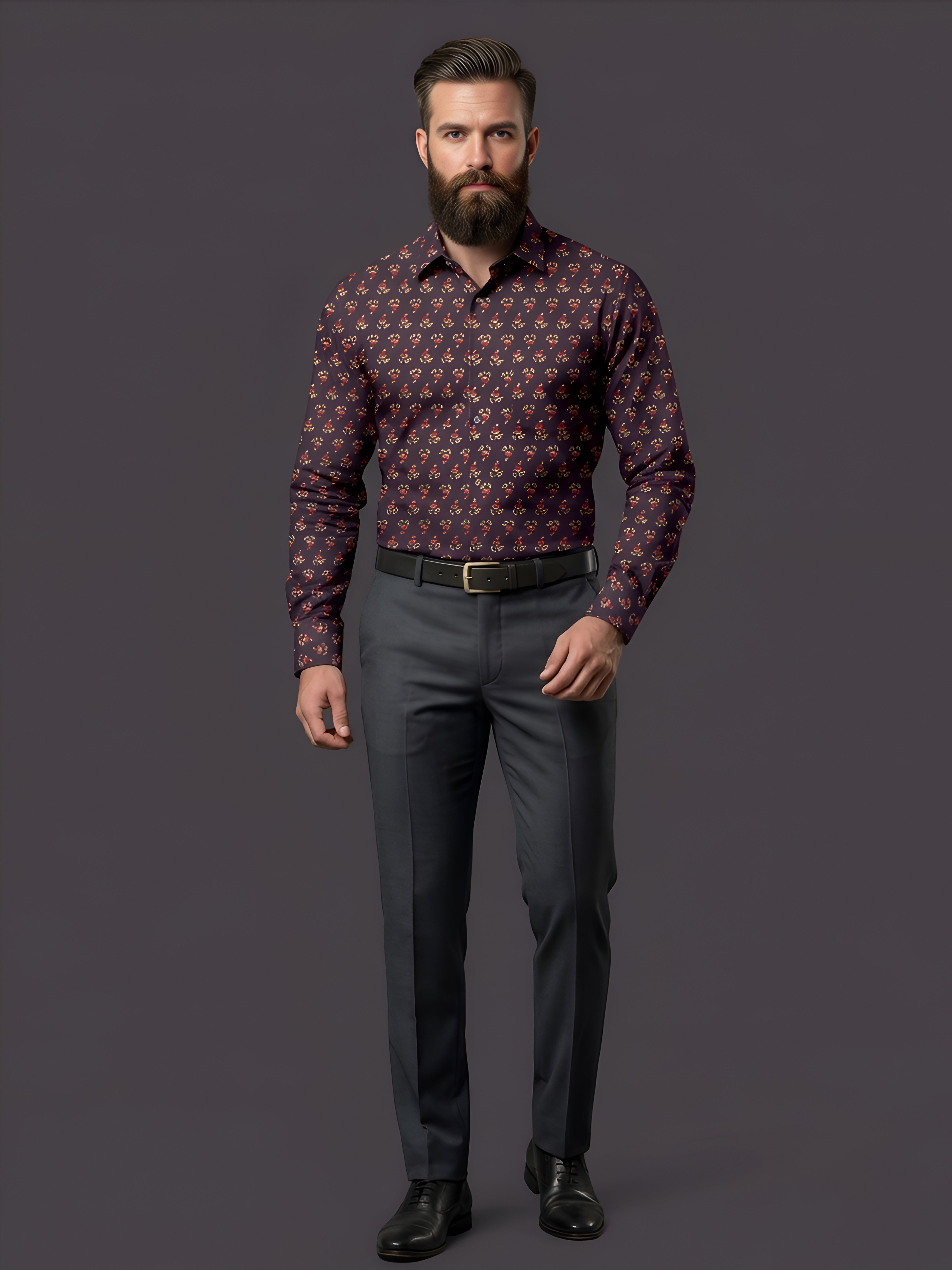 Man`s Digital Printed Creamy Colors Full Sleeve Shits 24