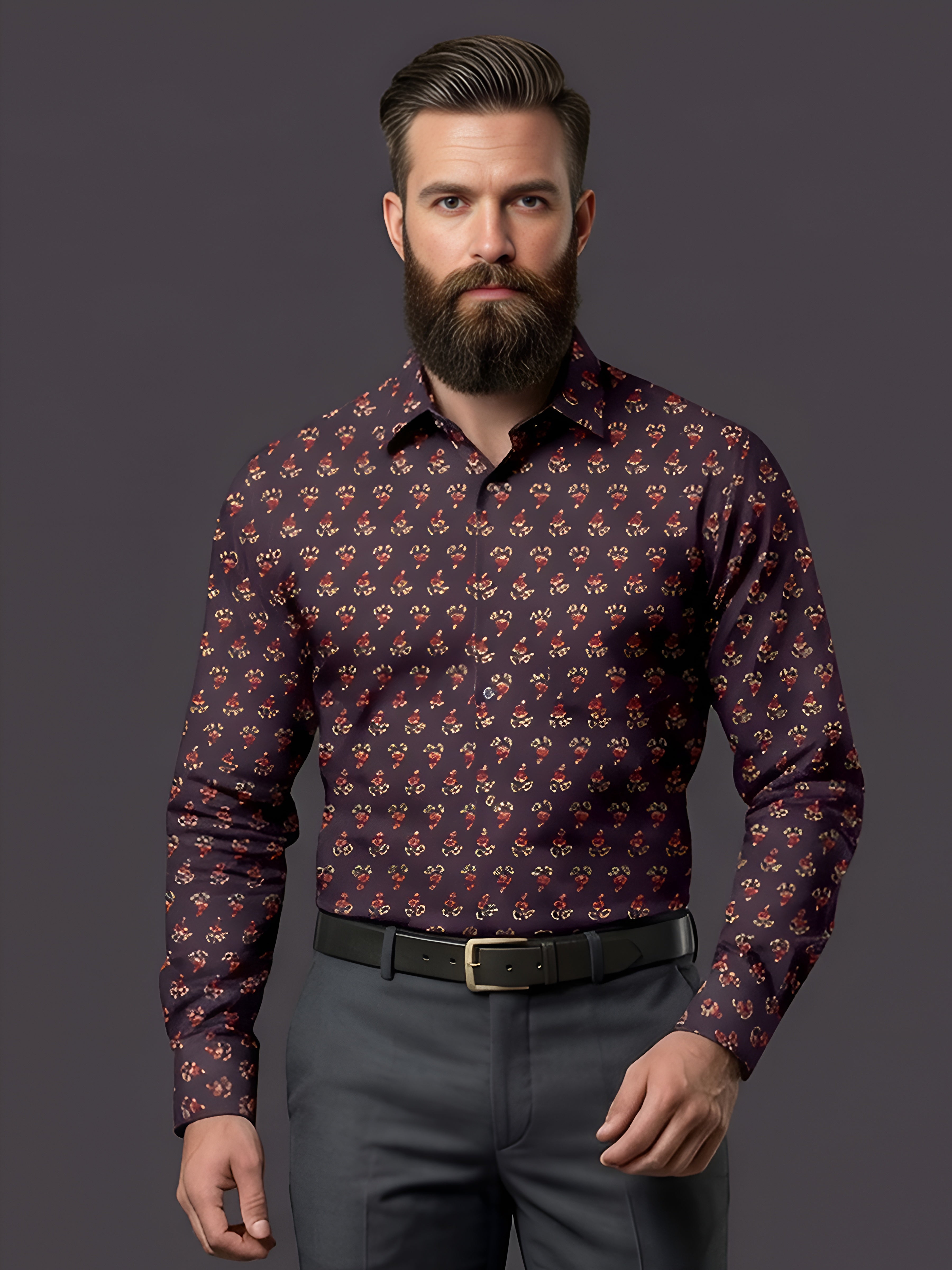 Man`s Digital Printed Creamy Colors Full Sleeve Shits 24