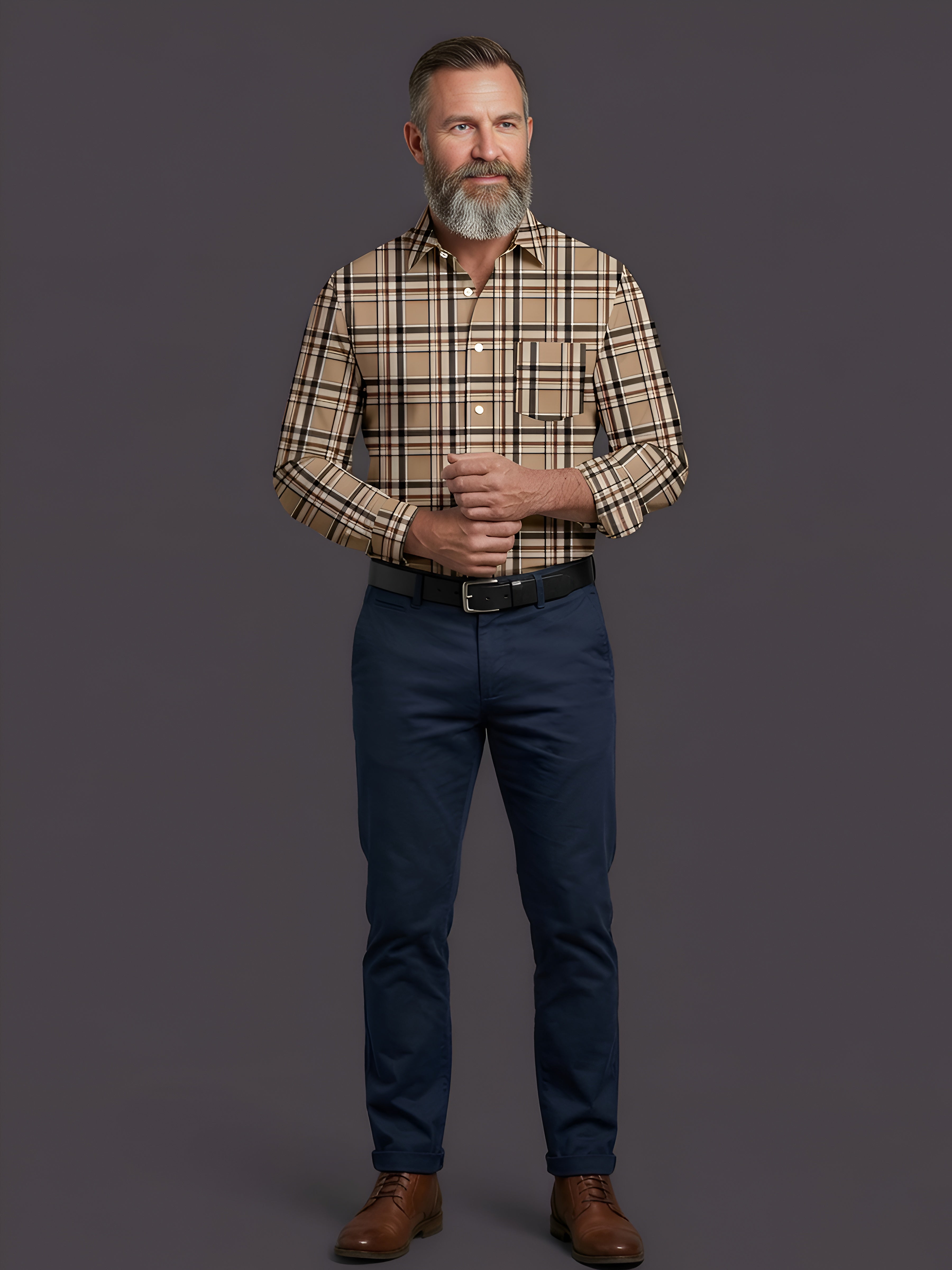 Man`s Digital Printed Creamy Colors Full Sleeve Shits 27