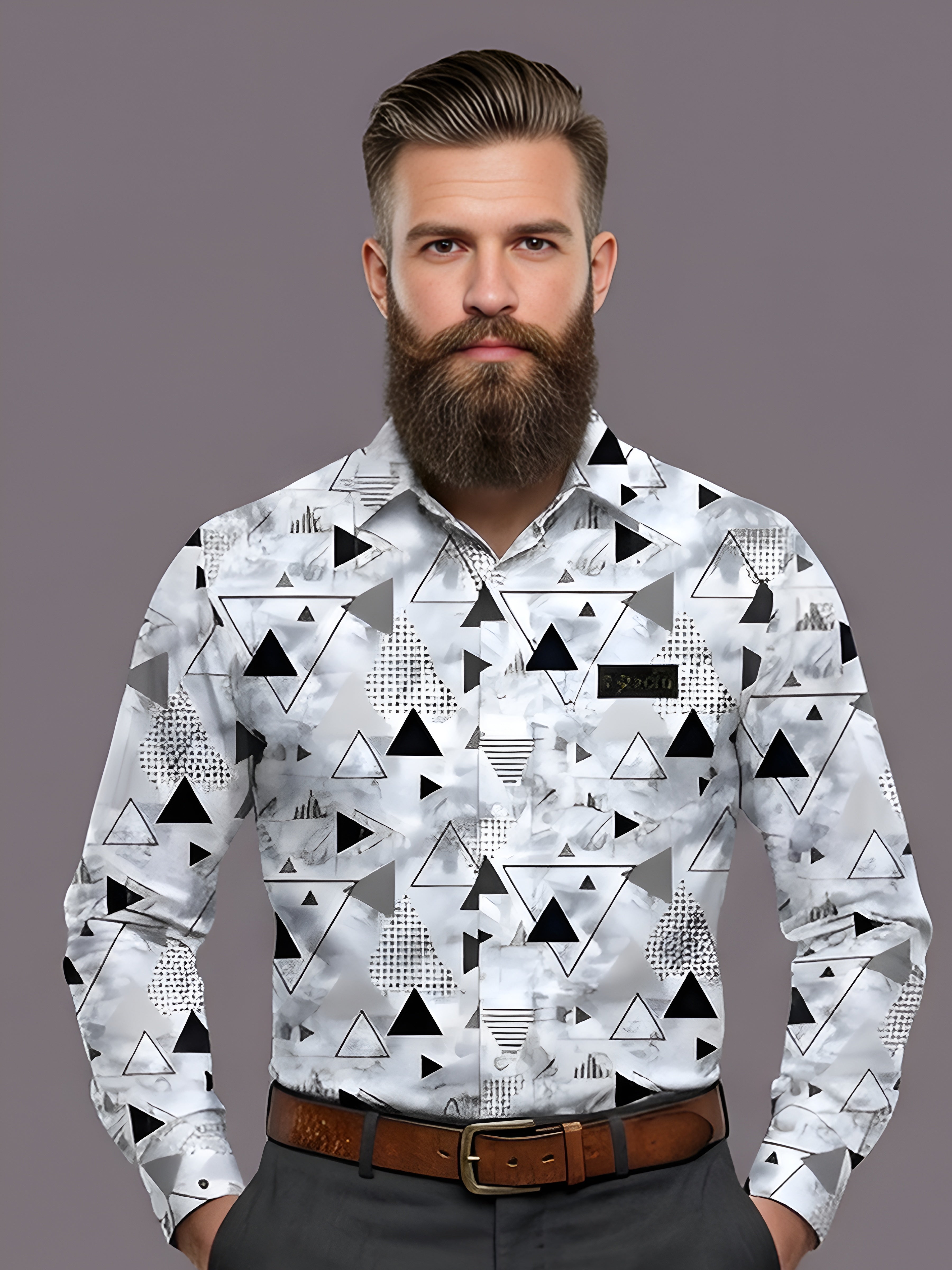 Man`s Digital Printed Creamy Colors Full Sleeve Shits 30
