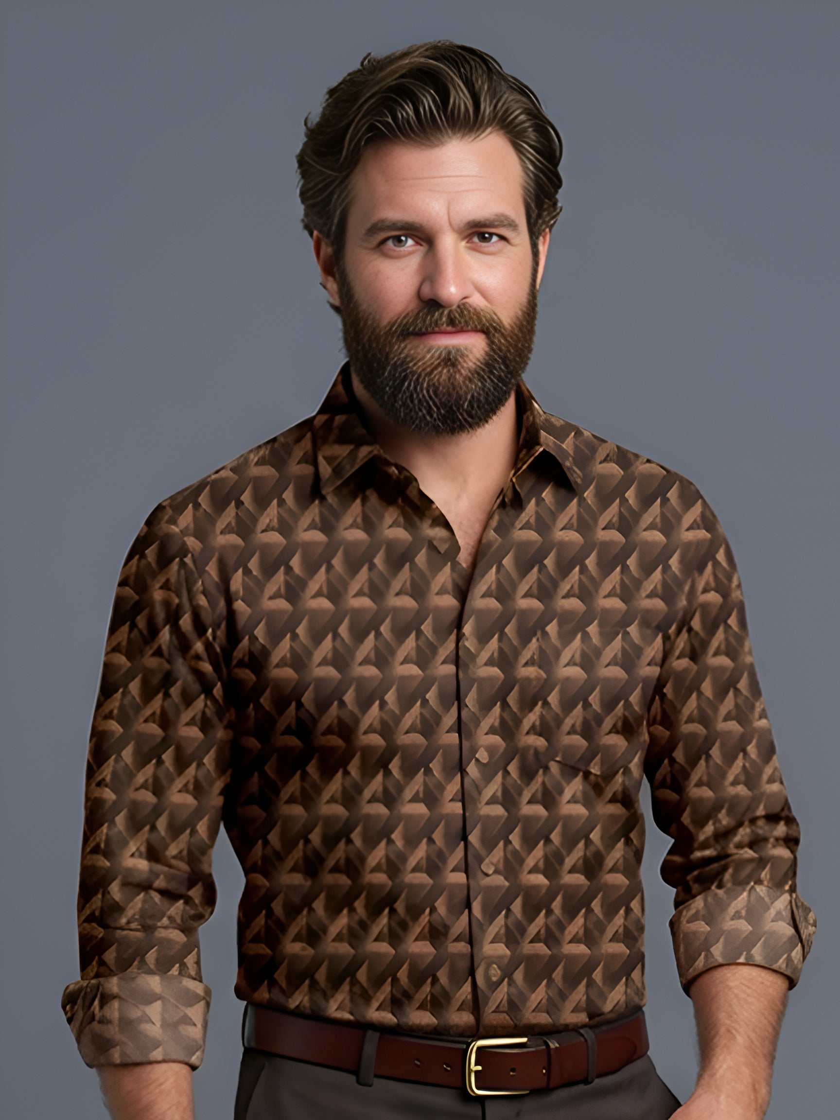 Man`s Digital Printed Creamy Colors Full Sleeve Shits 31