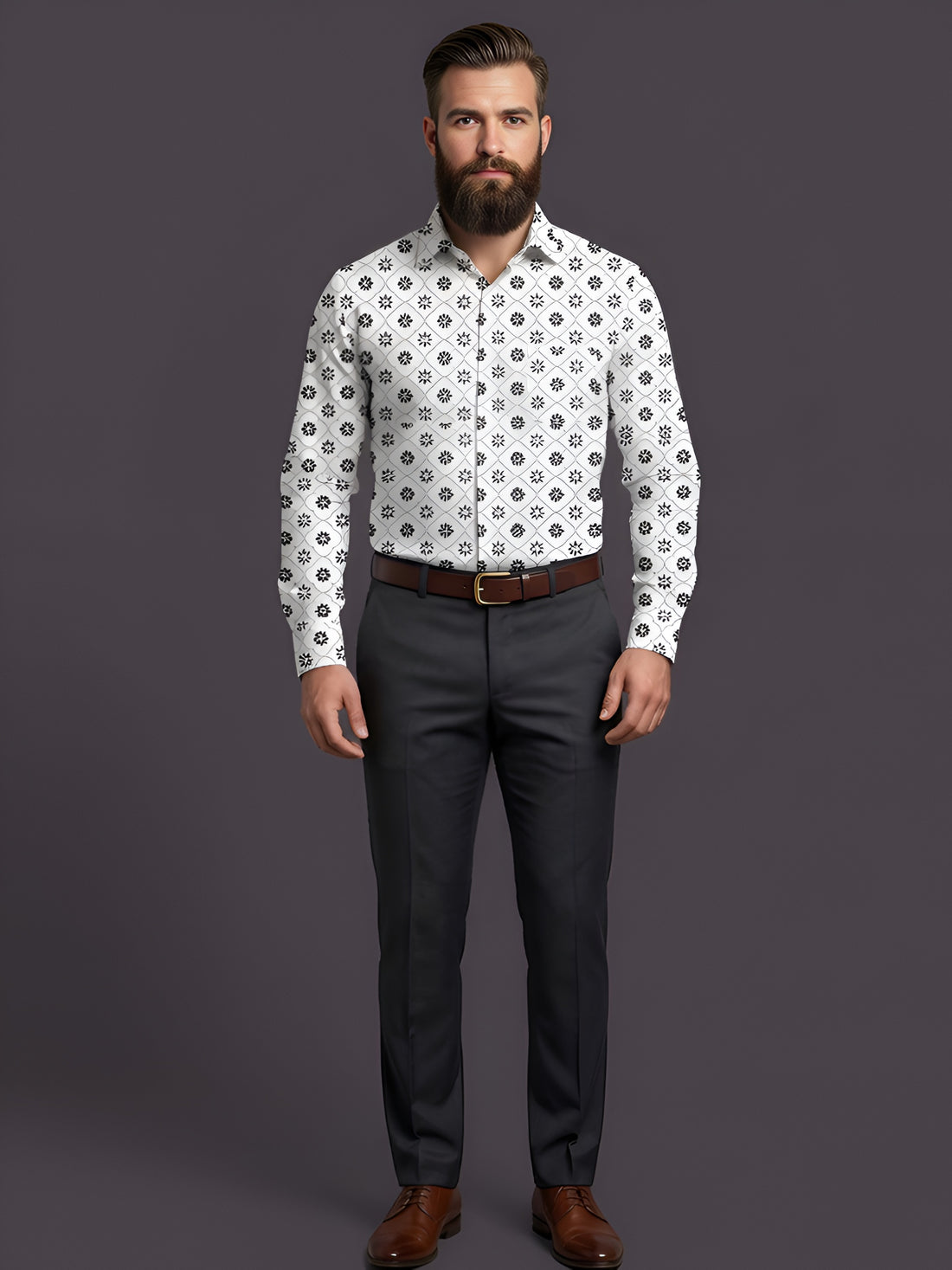 Man`s Digital Printed Creamy Colors Full Sleeve Shits 35