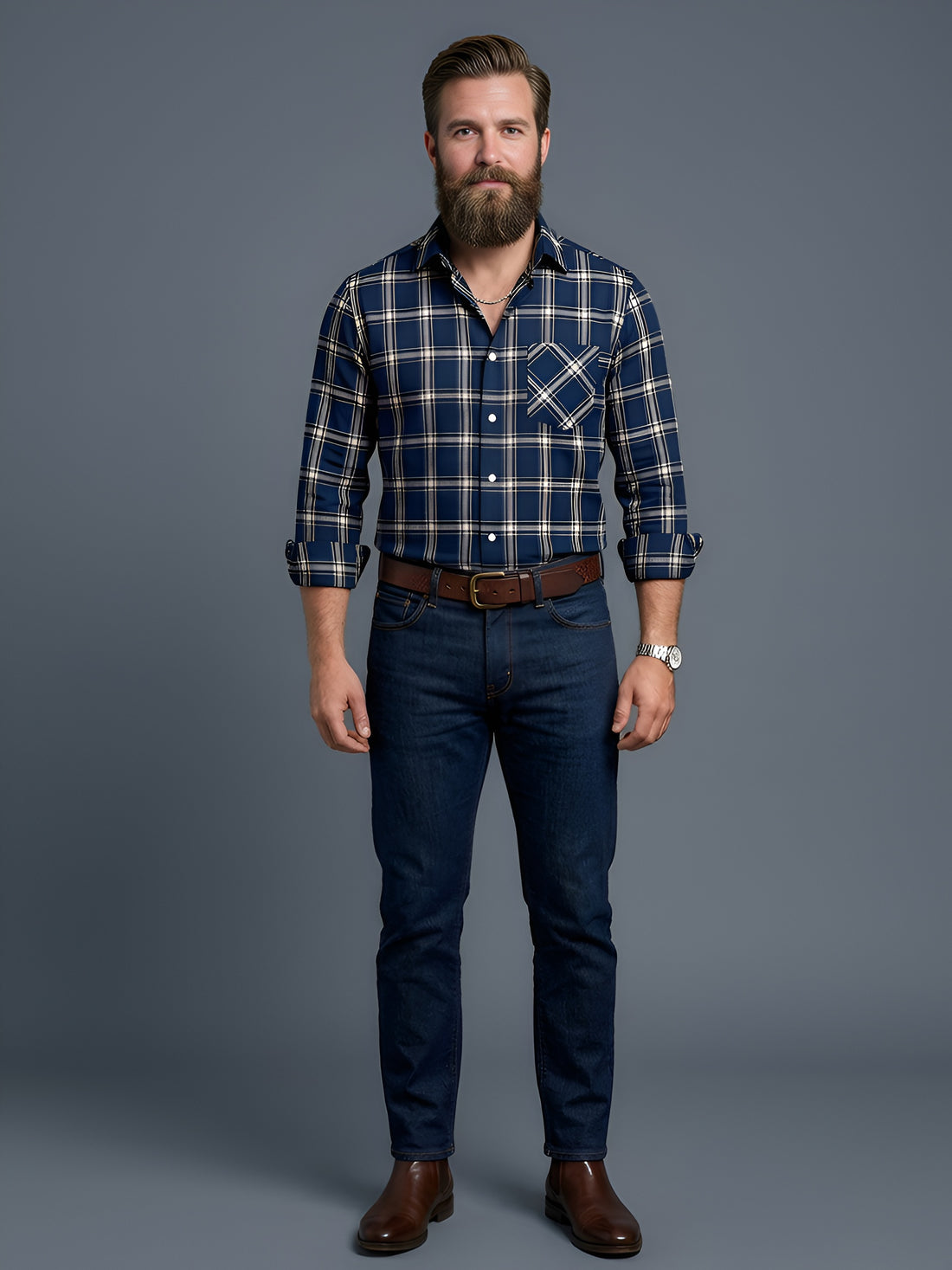 Man`s Digital Printed Creamy Colors Full Sleeve Shits 39