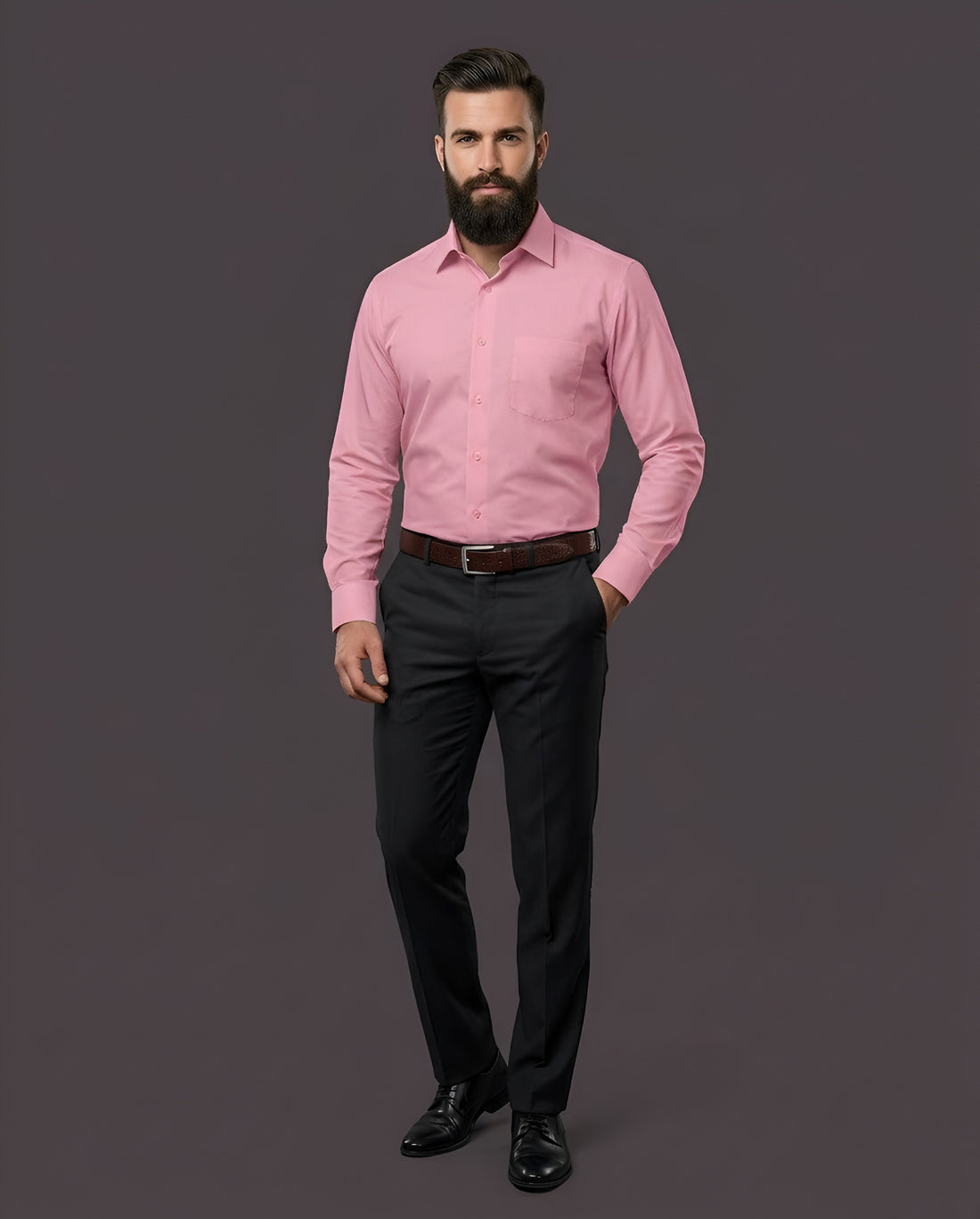 TAFFY | SLIM FIT CASUAL PLAIN SHIRT 1009