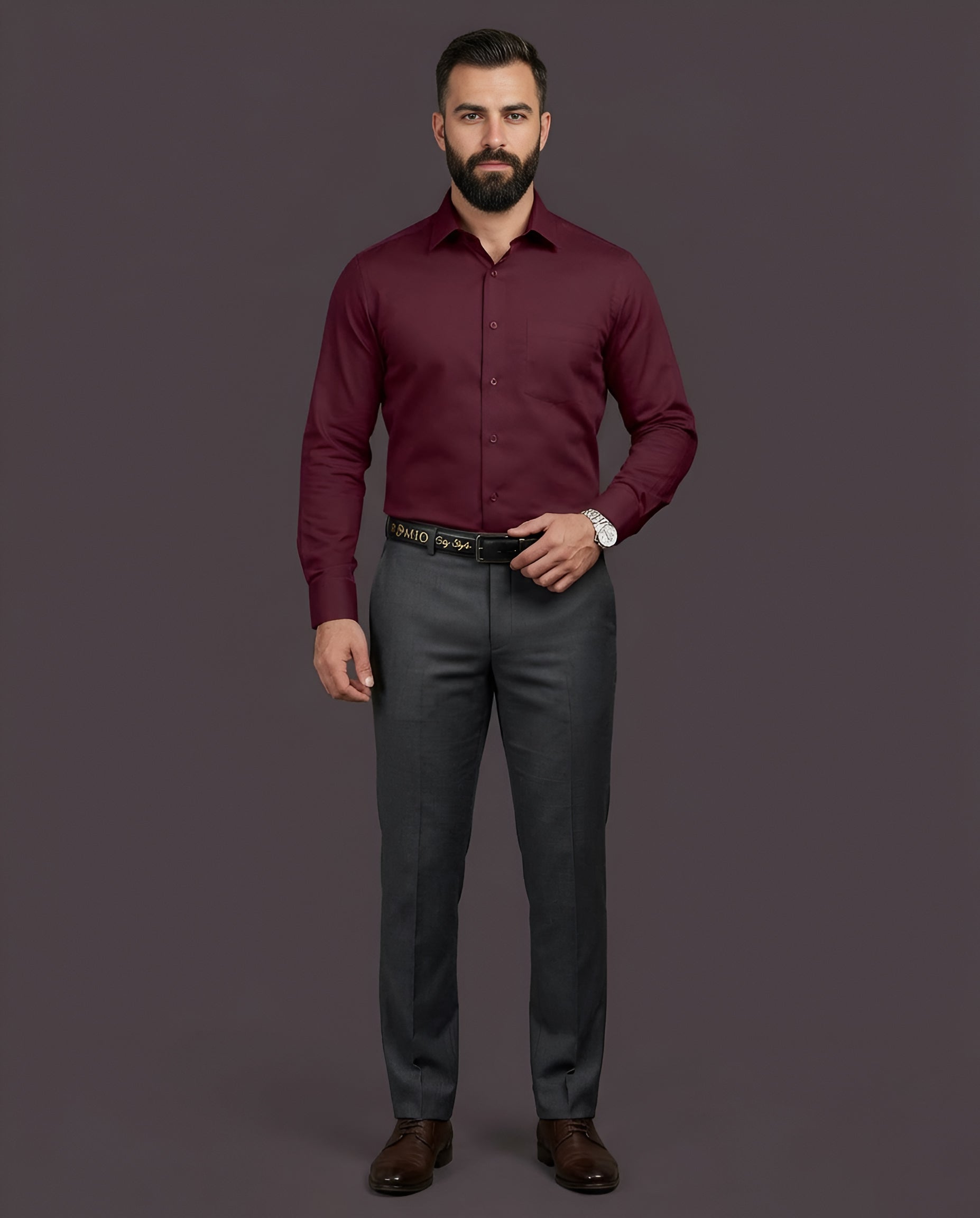 MAHOGANY | SLIM FIT CASUAL PLAIN SHIRT 1013