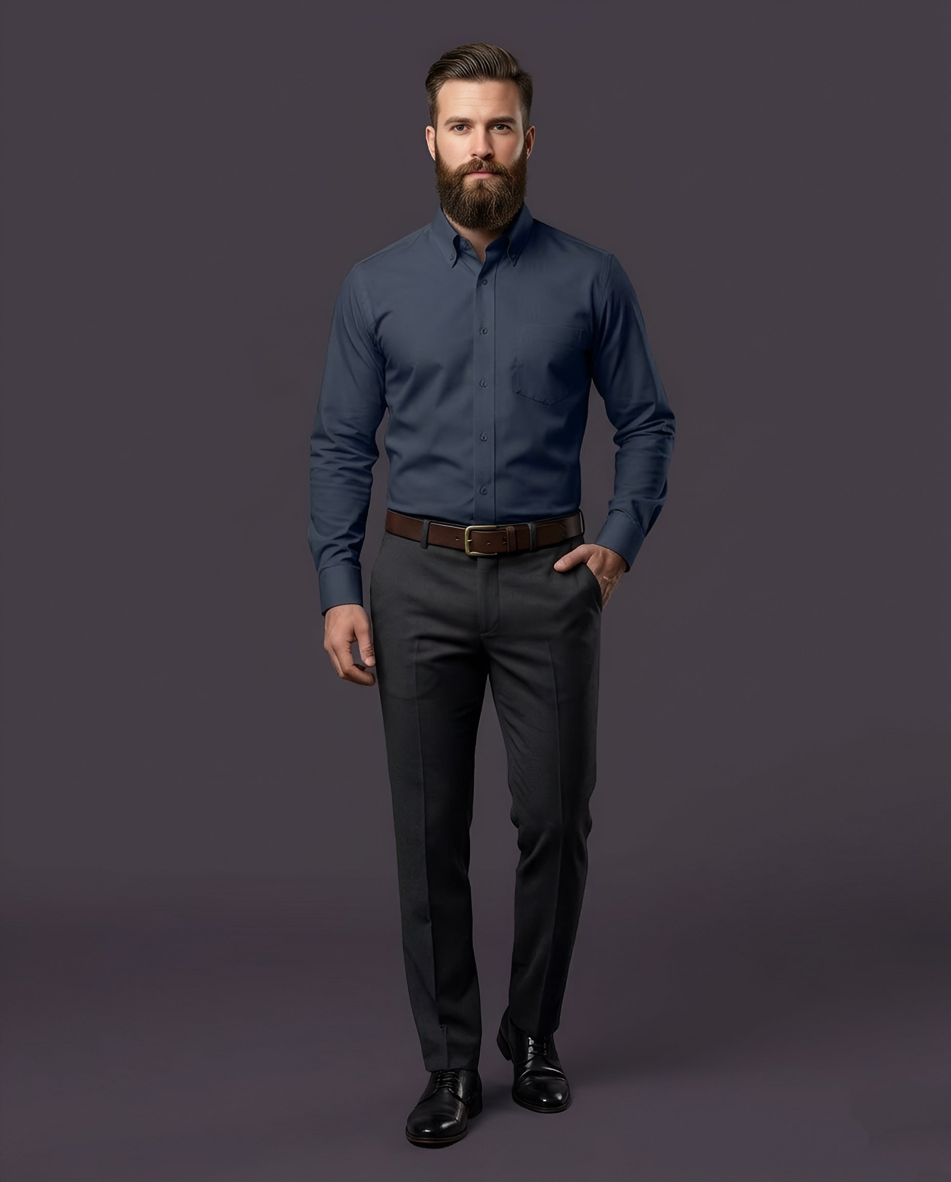 ANCHOR | SLIM FIT CASUAL PLAIN SHIRT 1014