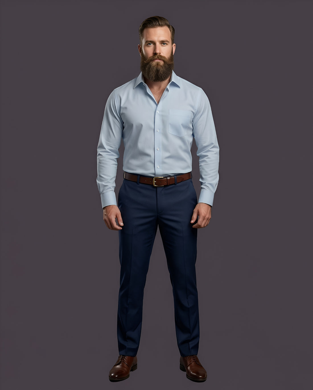 PEWTER |SLIM FIT CASUAL PLAIN SHIRT 1017
