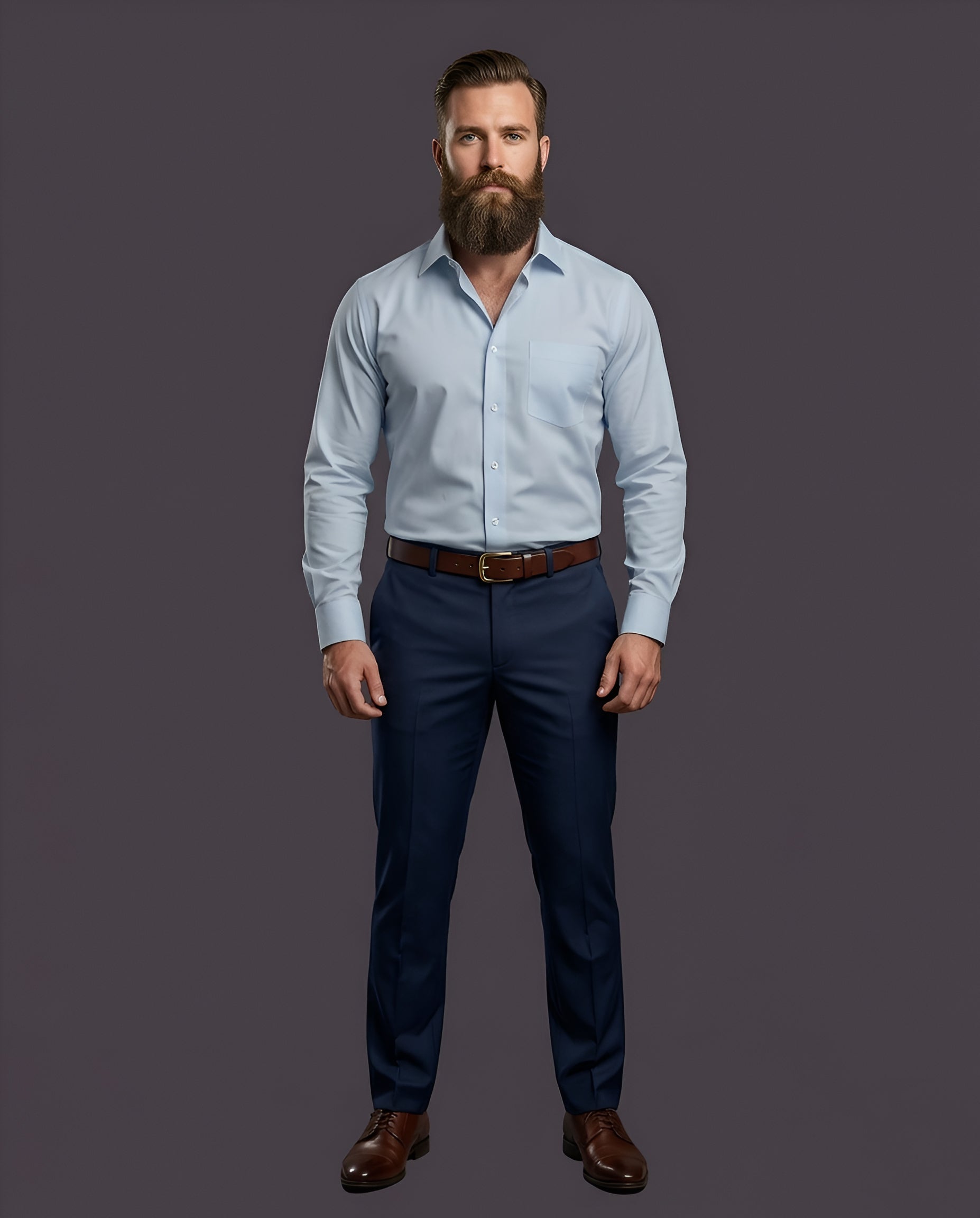 PEWTER |SLIM FIT CASUAL PLAIN SHIRT 1017