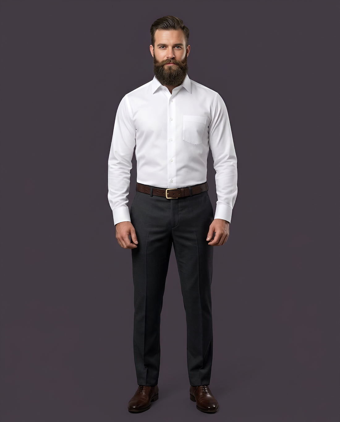 WHITE RIVER | SLIM FIT CASUAL PLAIN SHIRT 1019