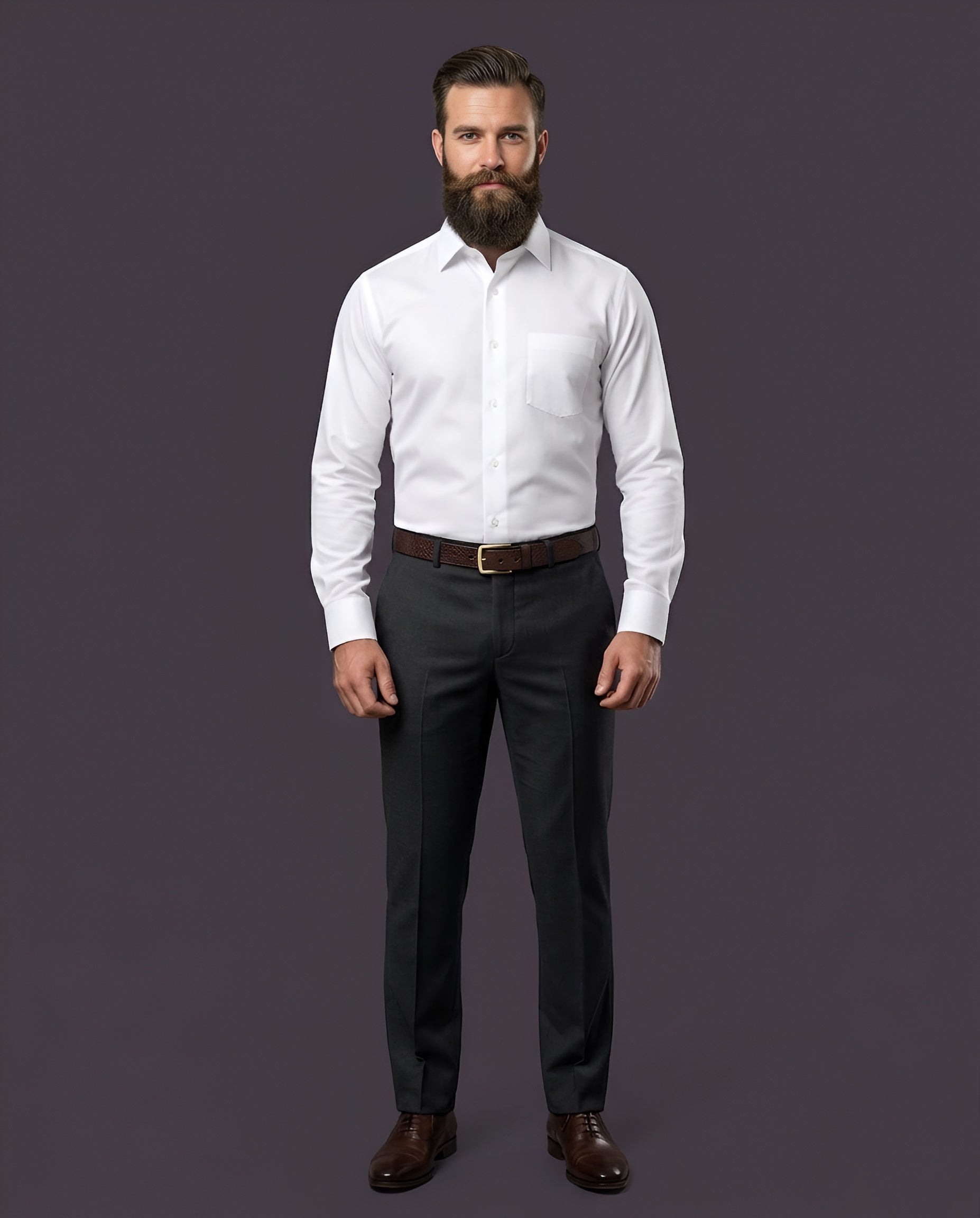 WHITE RIVER | SLIM FIT CASUAL PLAIN SHIRT 1019