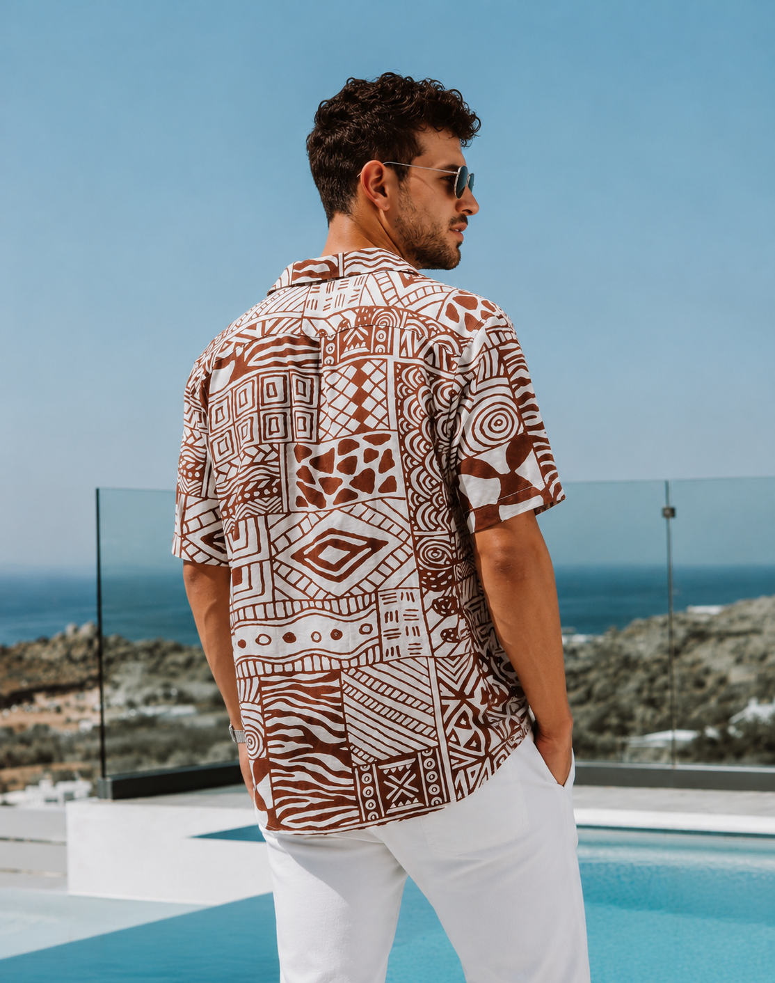 Men’s Premium Tribal Print Half Sleeve Shirt – Summer Resort Wear