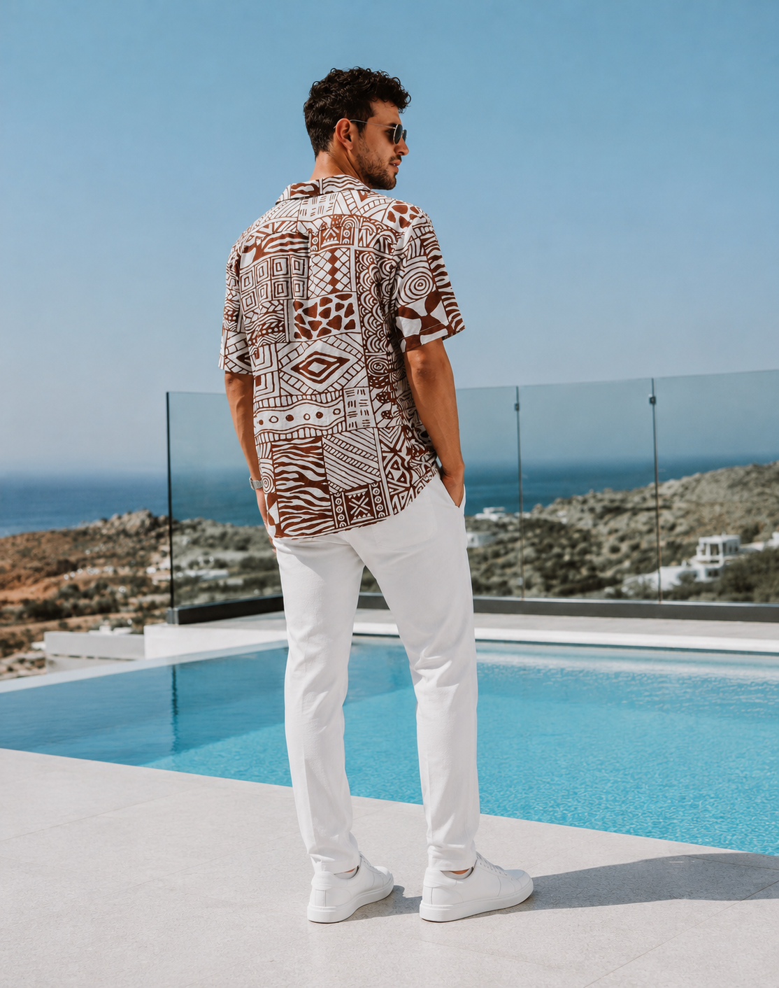 Men’s Premium Tribal Print Half Sleeve Shirt – Summer Resort Wear