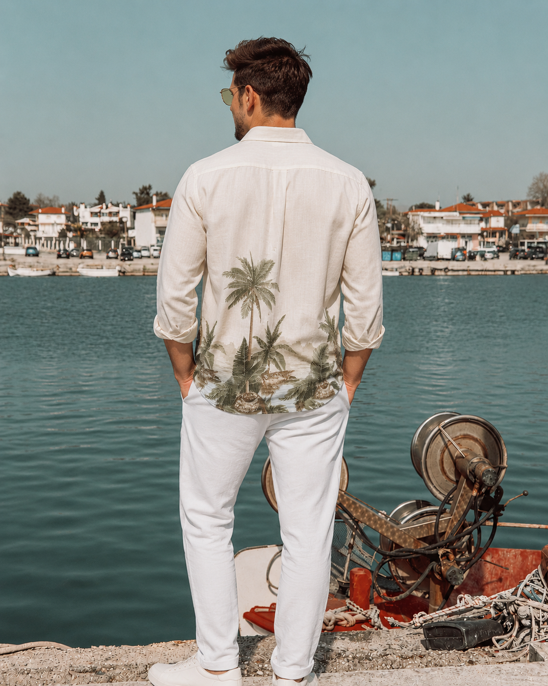 Tropical Palm Print Shirt – Luxury Summer Casual Wear