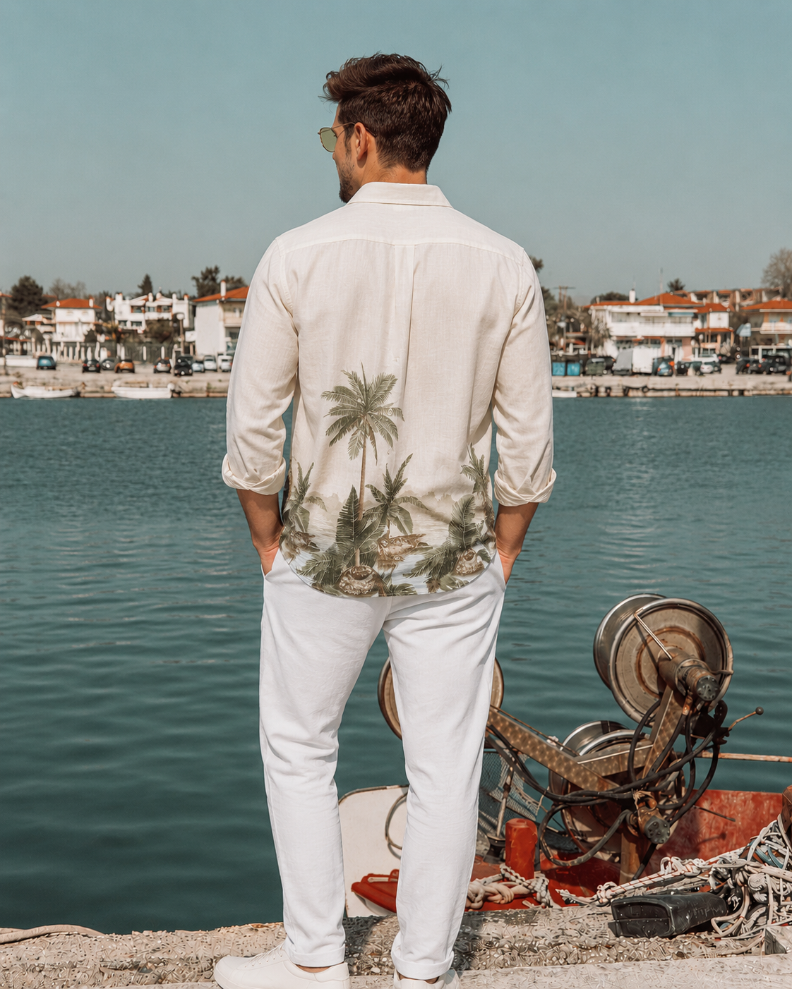 Tropical Palm Print Shirt – Luxury Summer Casual Wear
