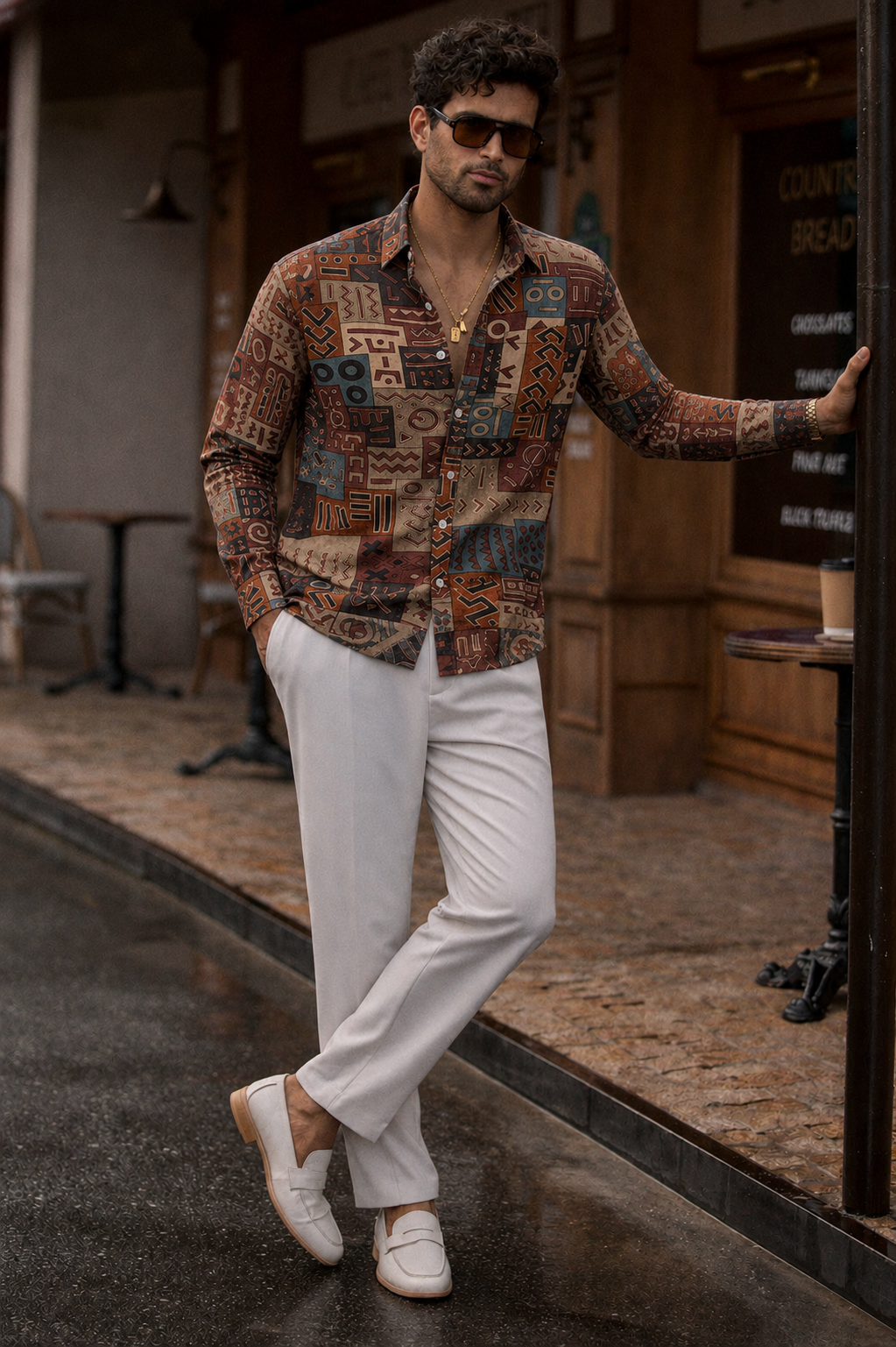 Tribal Print Half Sleeve Casual Shirt