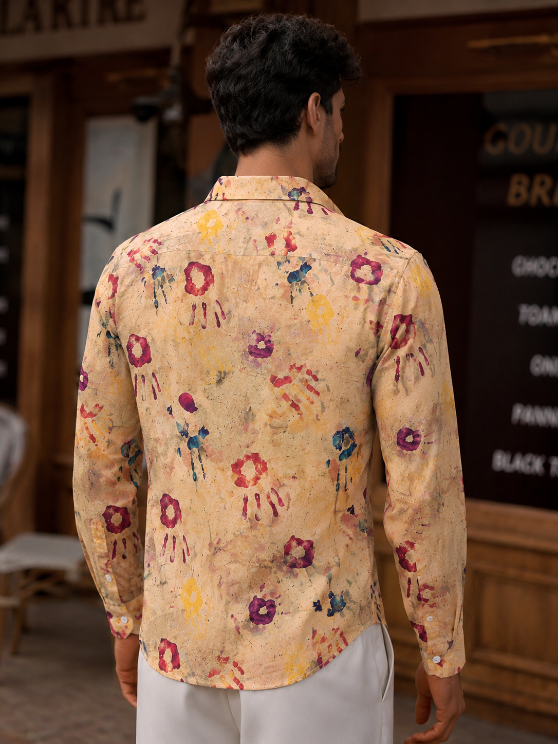 Man`s Digital Printed Creamy Colors Full Sleeve Shits 26