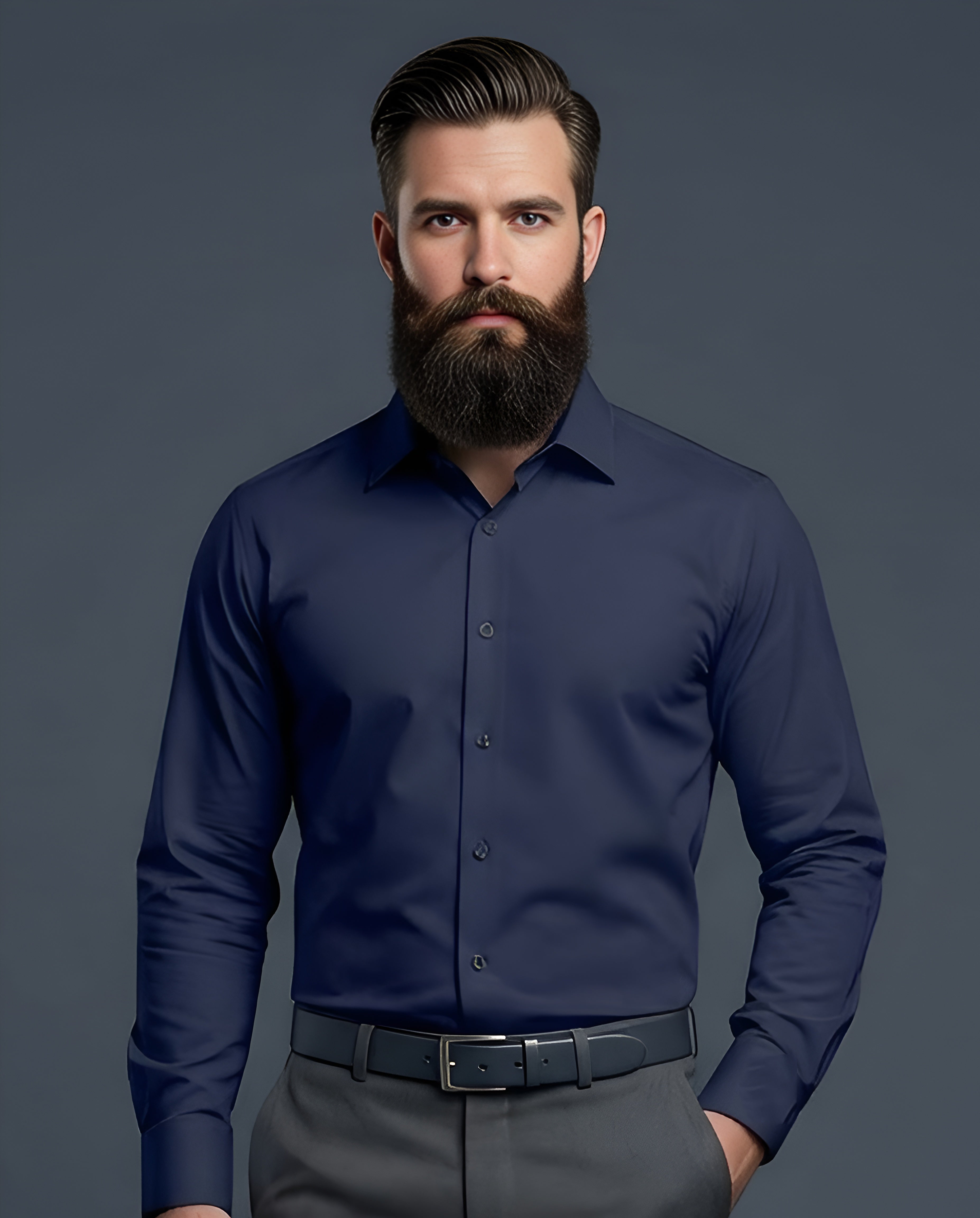 PRUSSIAN | SLIM FIT CASUAL PLAIN SHIRT 1004