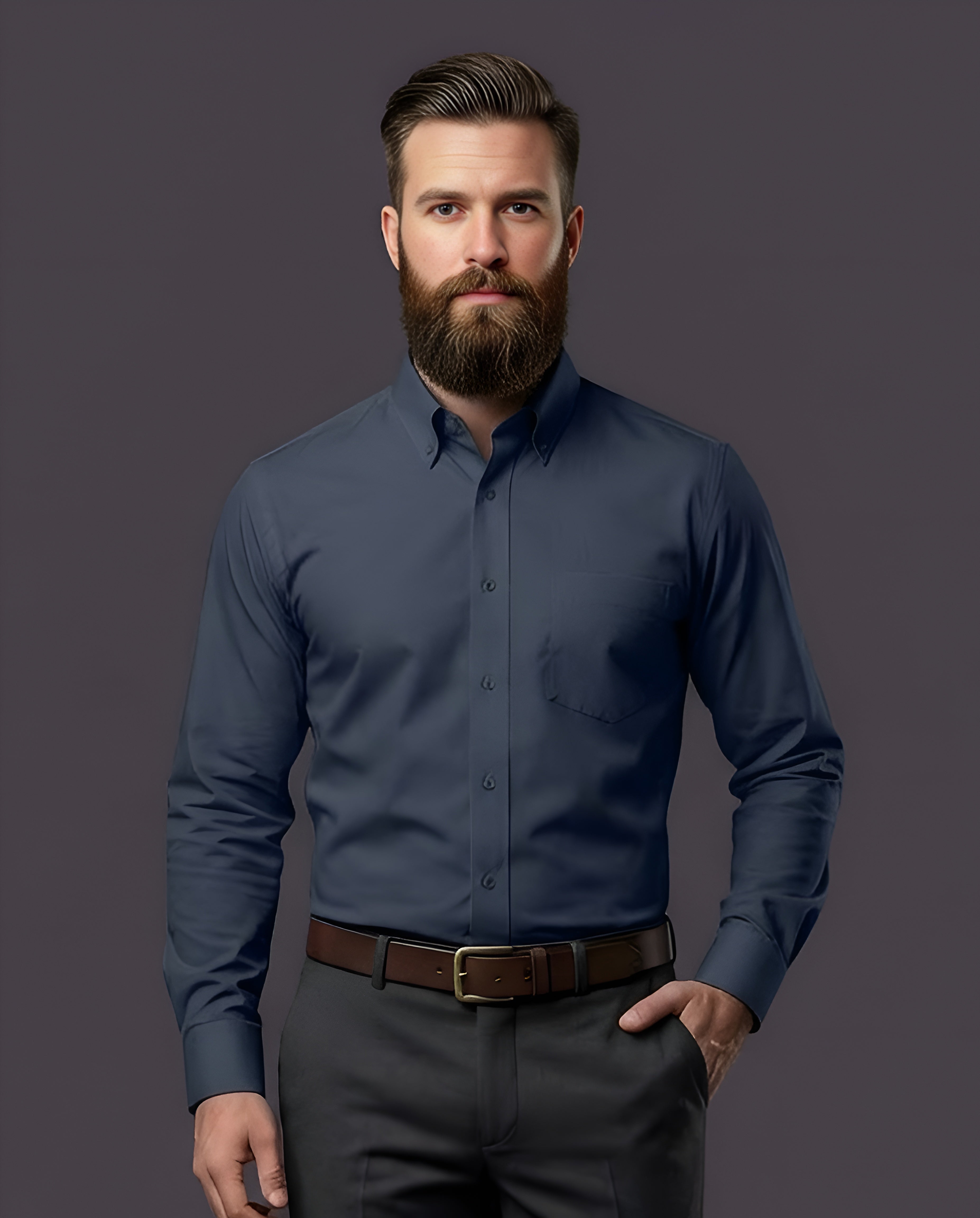ANCHOR | SLIM FIT CASUAL PLAIN SHIRT 1014