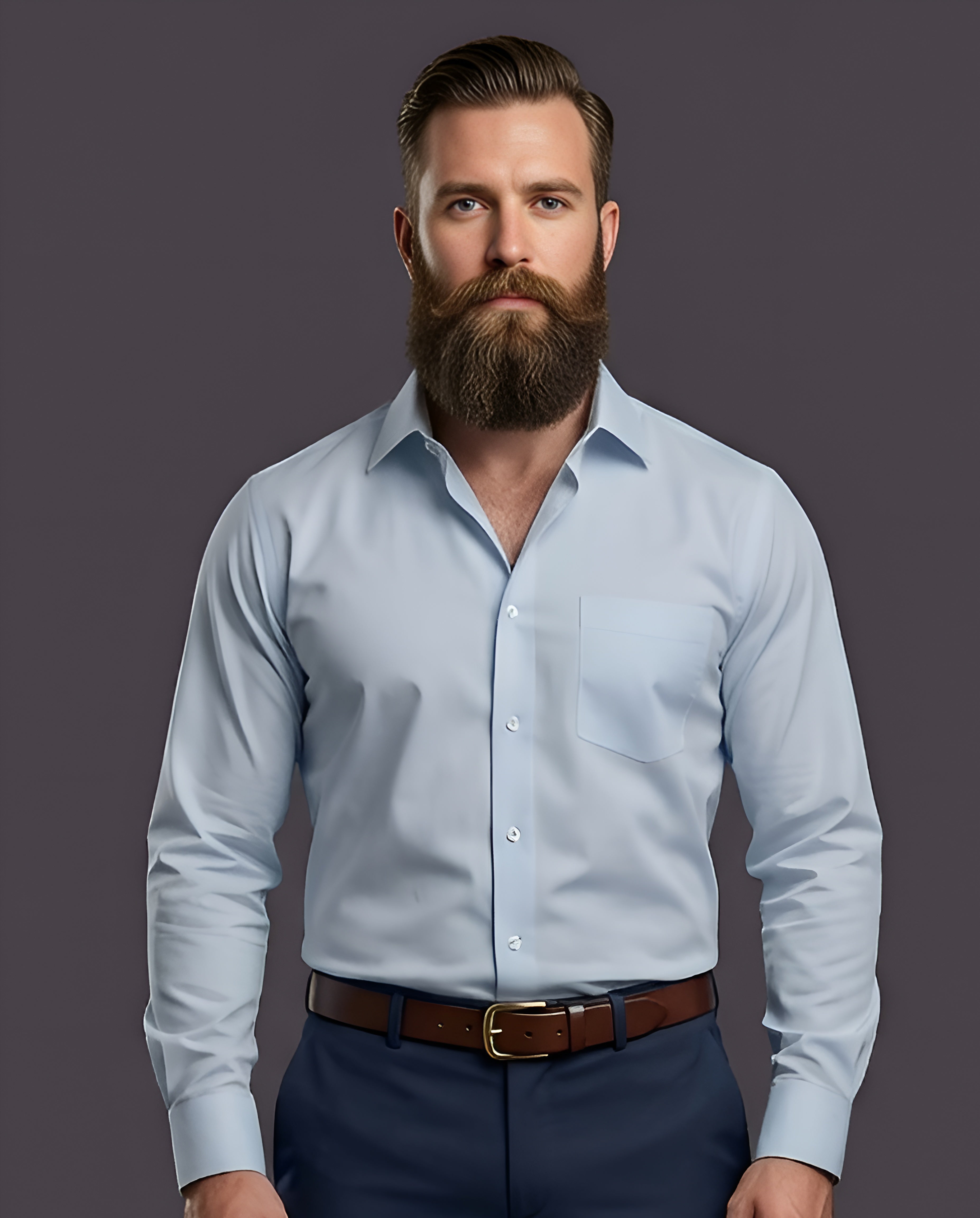 PEWTER |SLIM FIT CASUAL PLAIN SHIRT 1017