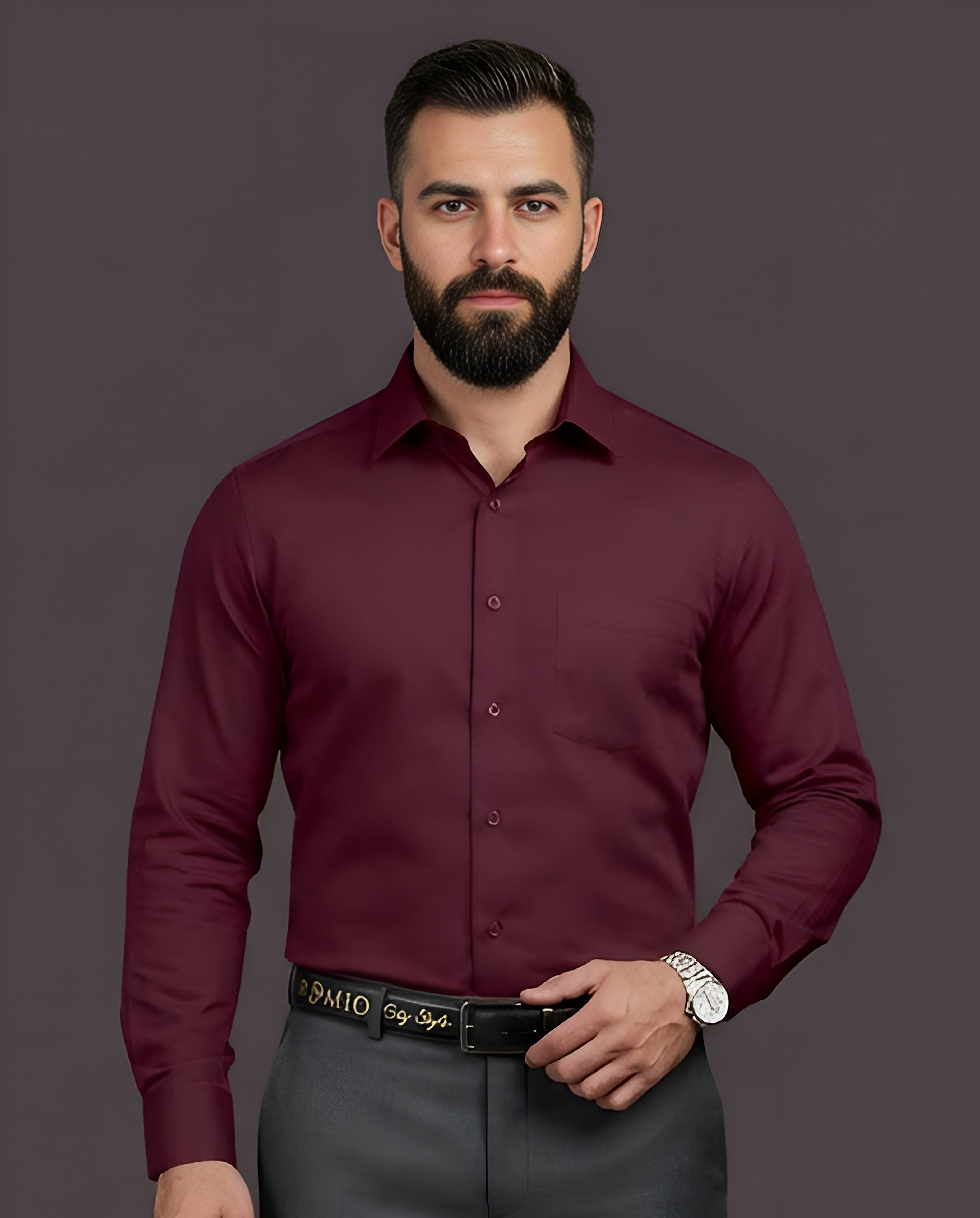MAHOGANY | SLIM FIT CASUAL PLAIN SHIRT 1013